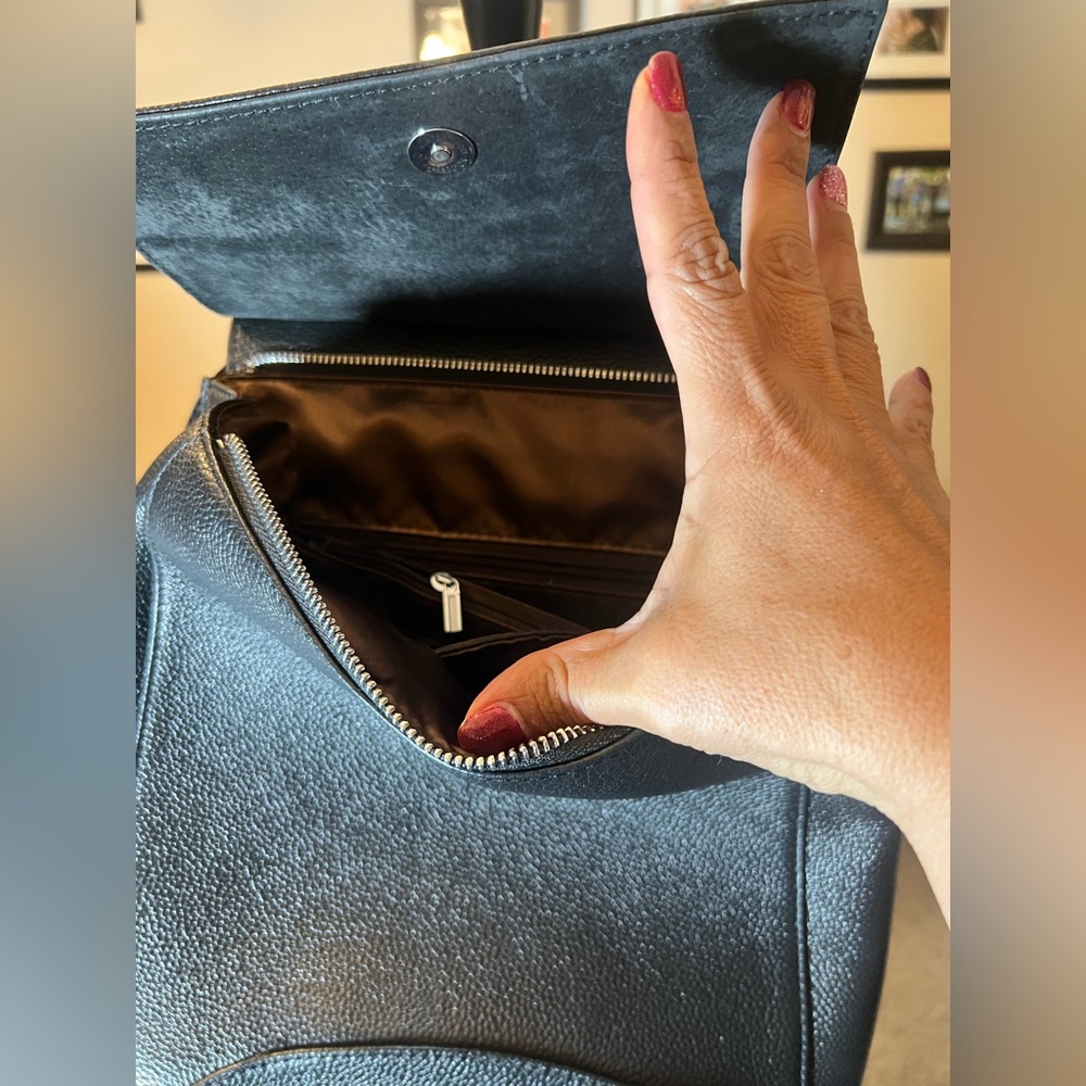 Black Leather Back Pack - image 2